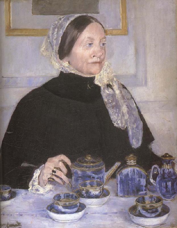 Mary Cassatt Dame prenant le the oil painting image